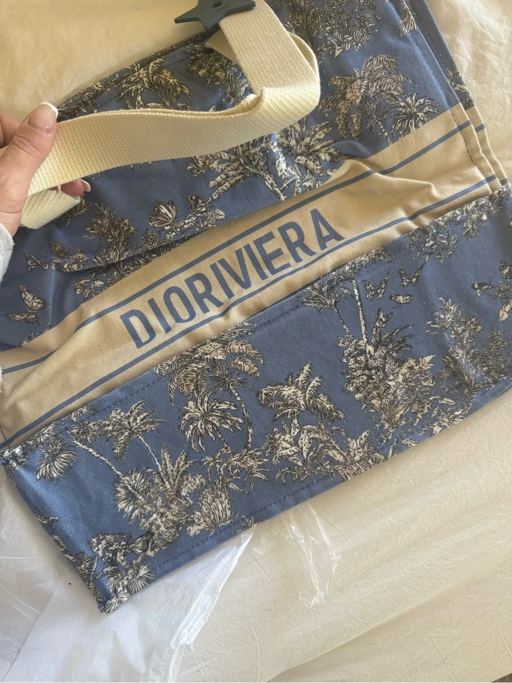 NEW Christian Dior Dioriviera Blue Canvas Tote Bag GWP Gift With Purchase NIP